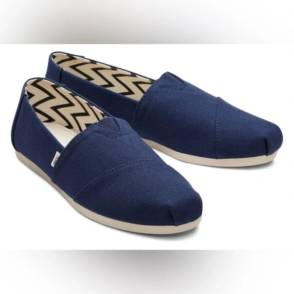 NWT TOMS Alpargata Navy Recycled Cotton Canvas Women size 11 - Picture 10 of 10